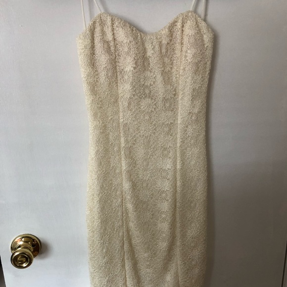 Cream Strapless Body con Dress size S - Picture 1 of 5